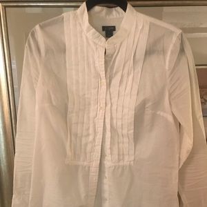J.Crew women’s white tuxedo style button down